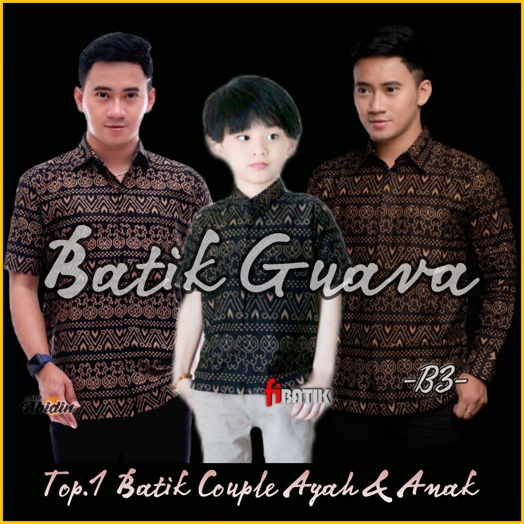 TERBARU Couple sweet || couple batik ayah dan anak cowok BATIK HITAM