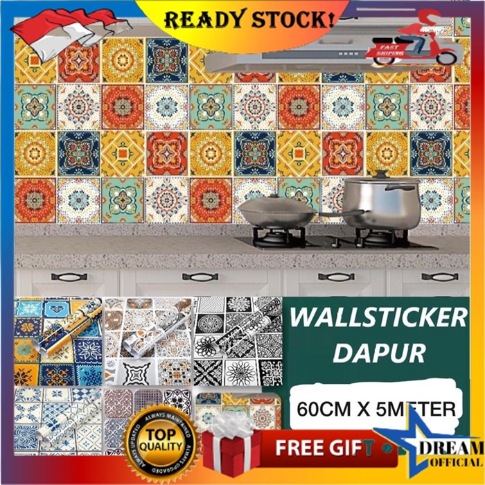 Wallpaper Sticker Keramik 60CM X 1M TEGEL List Sudut Sticker Keramik Lantai Sticker Lantai Dekorasi 