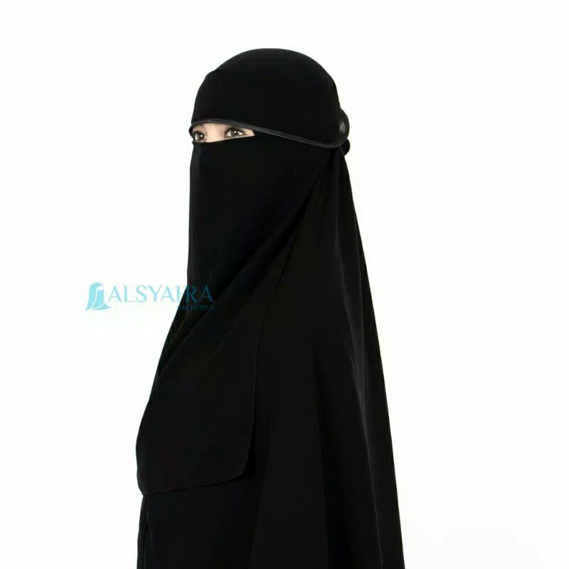 Alsyahra Exclusive Niqab Bandana Poni Bisban Elang / Lurus Sifon Jetblack