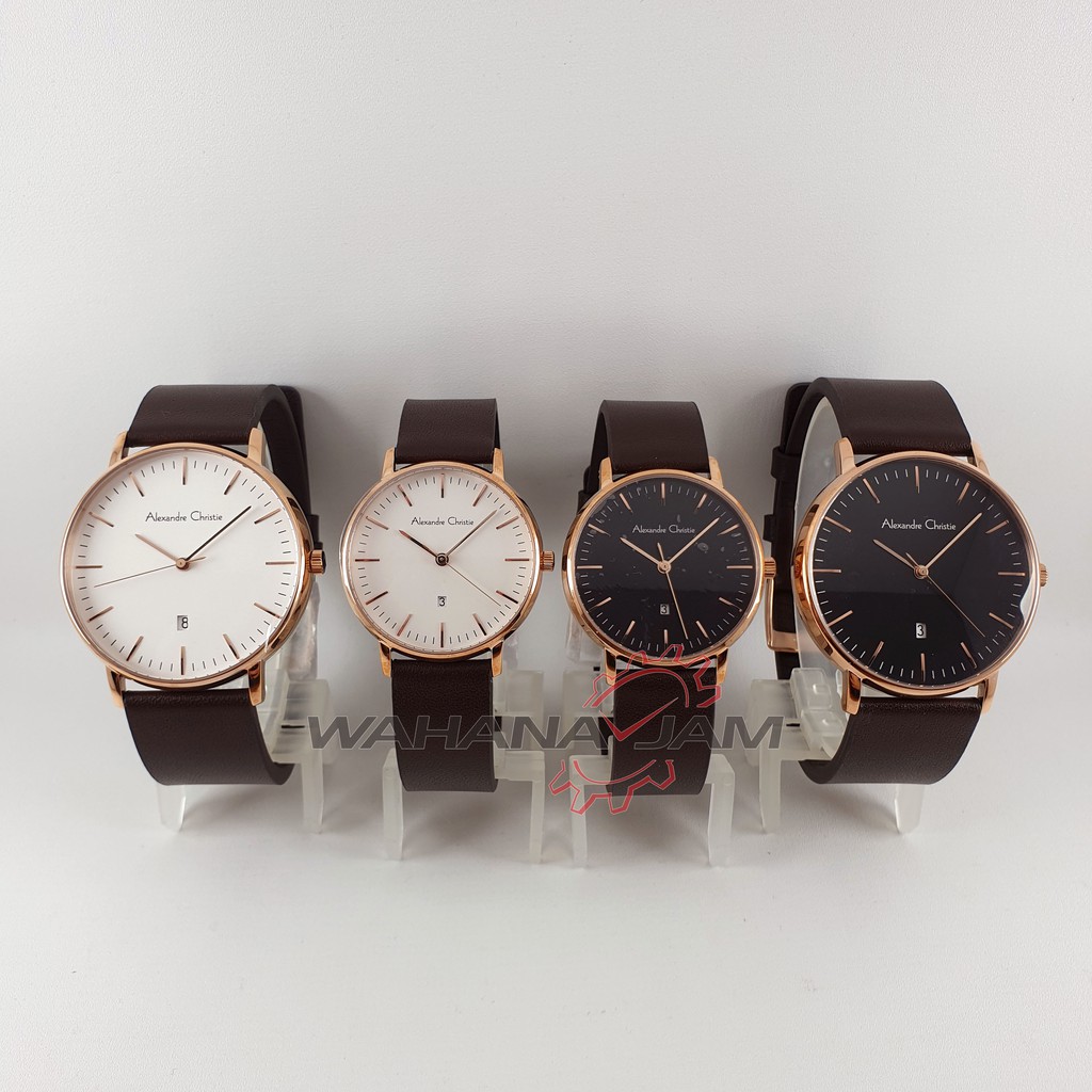 Alexandre Christie AC 8420 MD LD / Jam Tangan AC8420 Couple Pria Wanita Pasangan Kulit Model Klasik