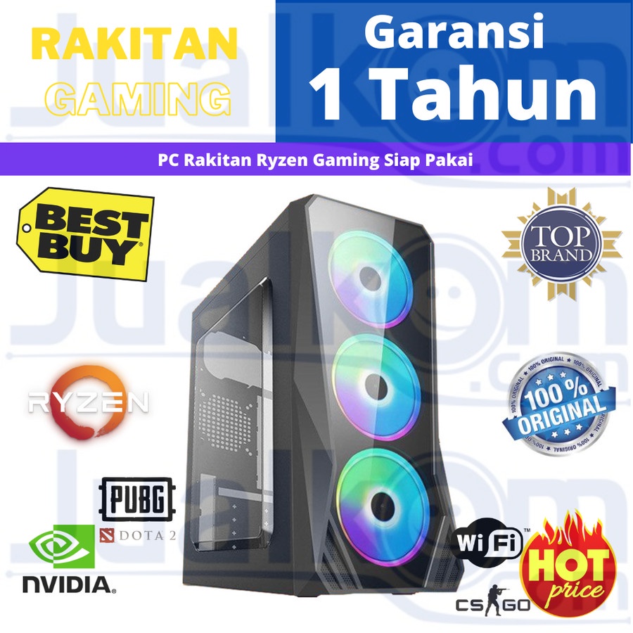 Pc Rakitan Gaming Ryzen 3 3200G 16Gb 500Gb Nvme VGA 8 B450M RX Vega 8