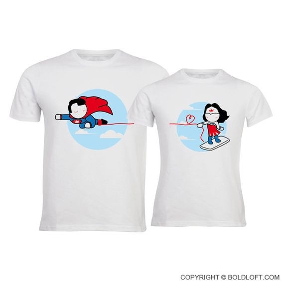 MYSTIQUE.ID-BAJU KAOS COUPLE SUPERHERO T-SHIRT LUCU DAN AESTHETIC