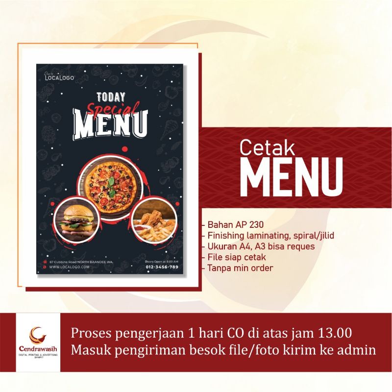 CETAK MENU RESTO MAKANAN