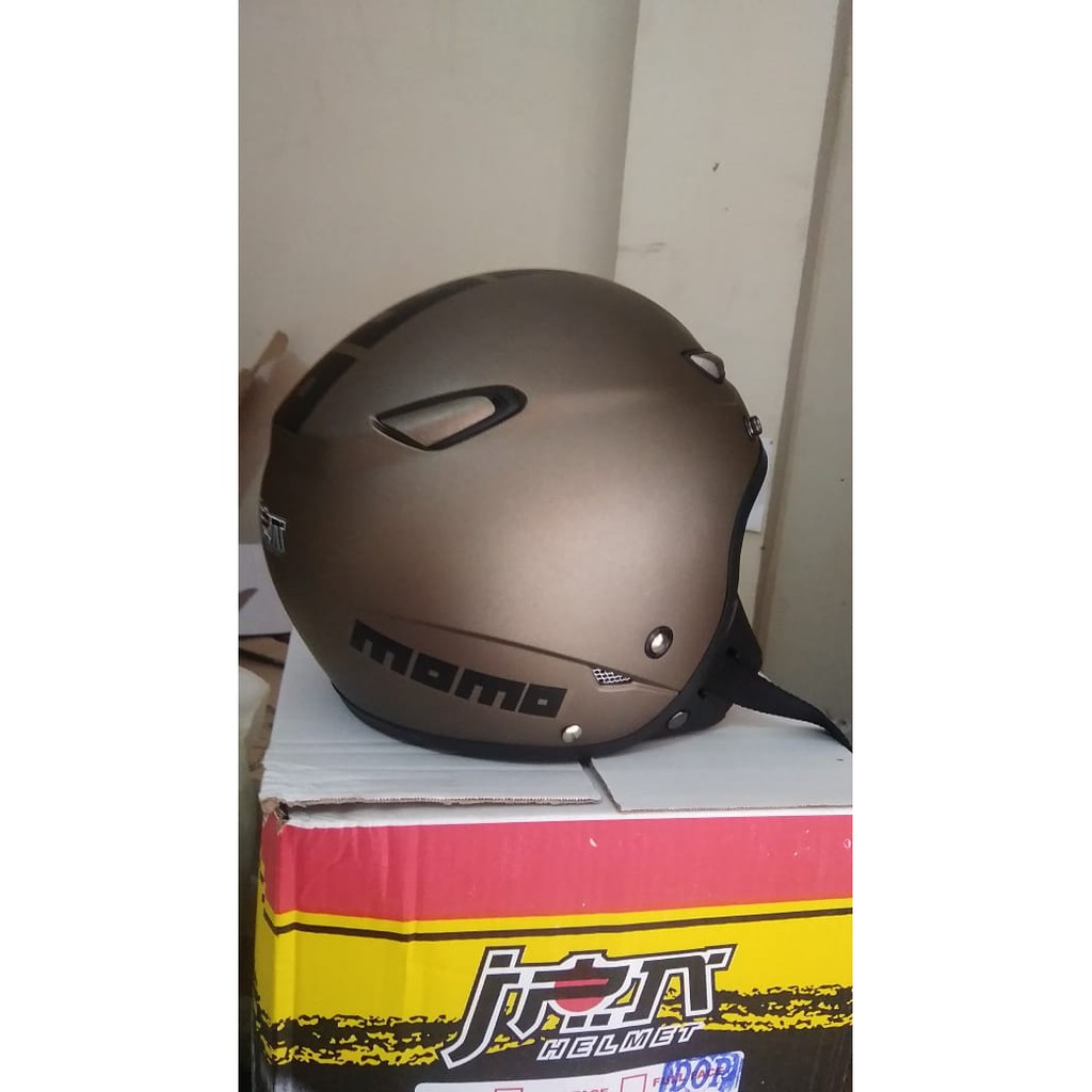 Helm Retro SNI momo warna hitam dof Free Path