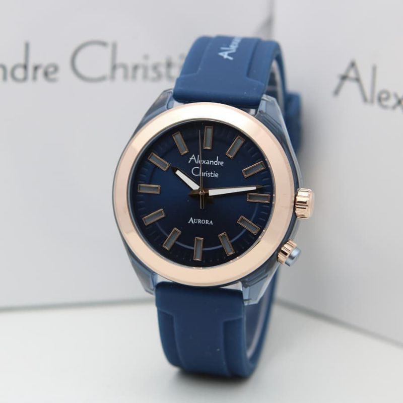 Jam Tangan Alexandre Christie AC2928LH Blue / Rose Gold Original