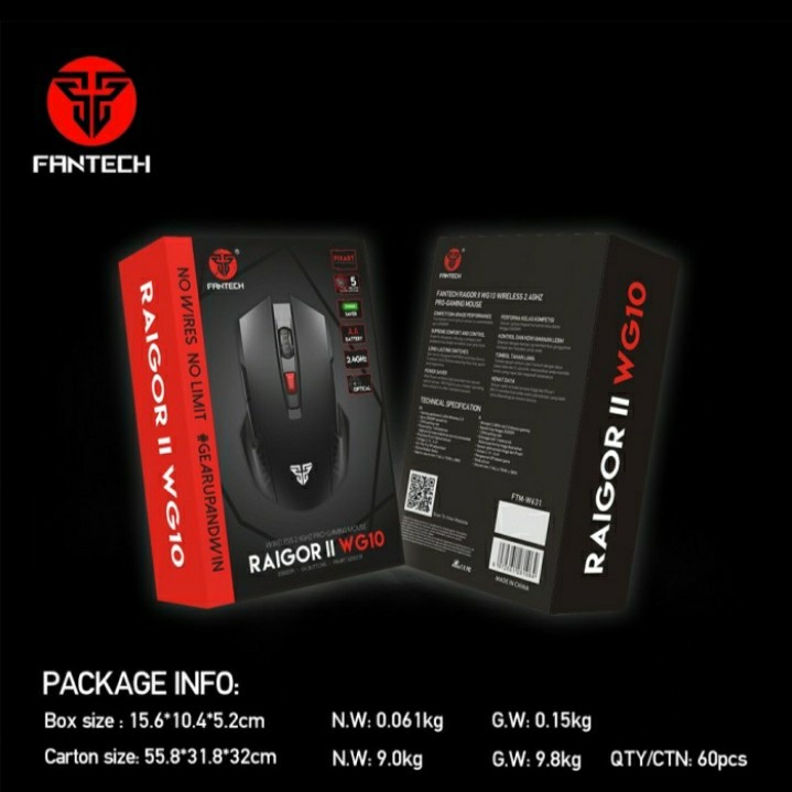 Optical Mouse Gaming Wireless Fantech Raigor II WG10 Mouse Wireless