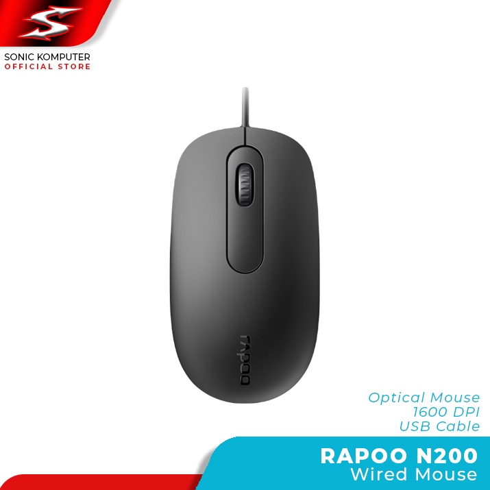 Mouse Kabel USB RAPOO N200 Wired Optical Mouse