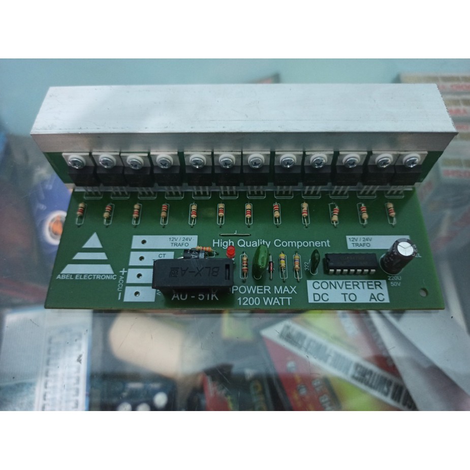 KIT INVERTER DC 12V-24V AC220 1200W DENGAN 12 IRF ALTECH