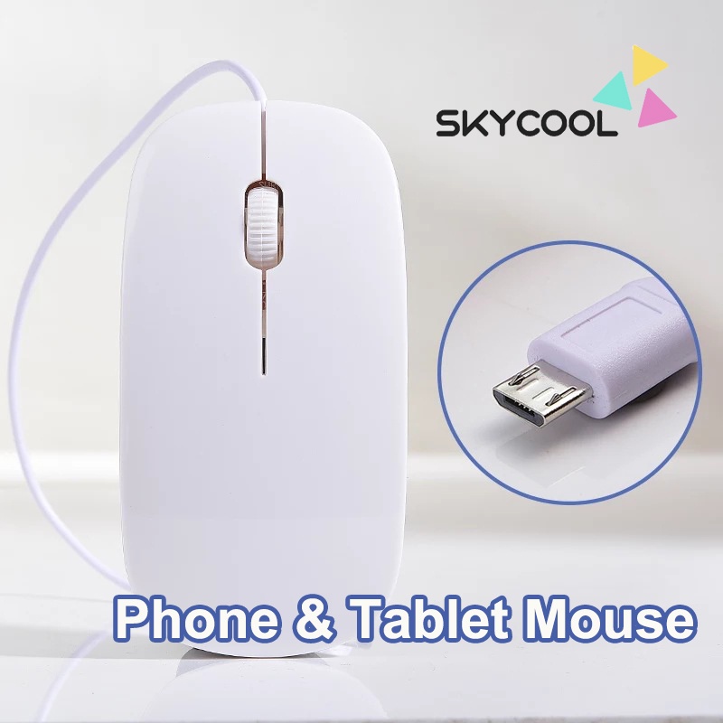 Type-C/Micro-Usb Telepon Kabel Keyboard Mouse Set Dengan Penutup Kulit PU Untuk Ponsel Android Keyboard Dan Mouse Dengan Fungsi OTG Untuk Pembelajaran Kelas Online Rumah Kantor