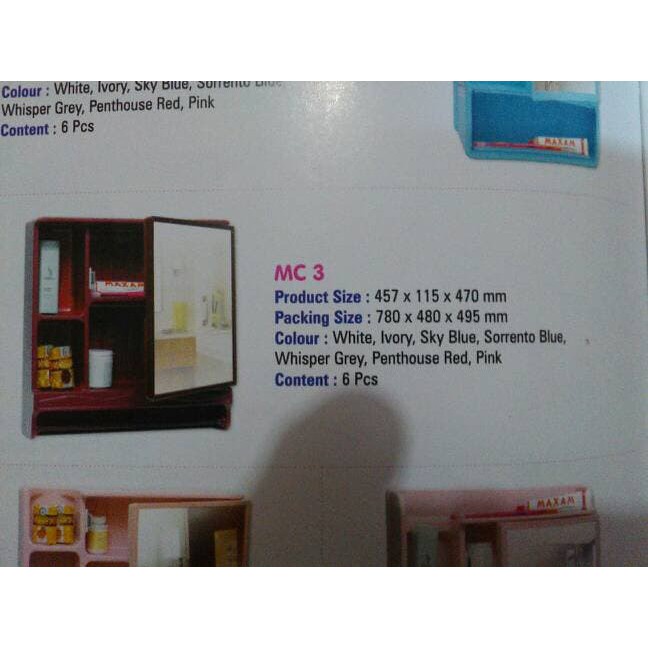 RAK CERMIN DINDING KAMAR MANDI MASPION WALL CABINET MC-3 DEKORASI KAMAR KACA