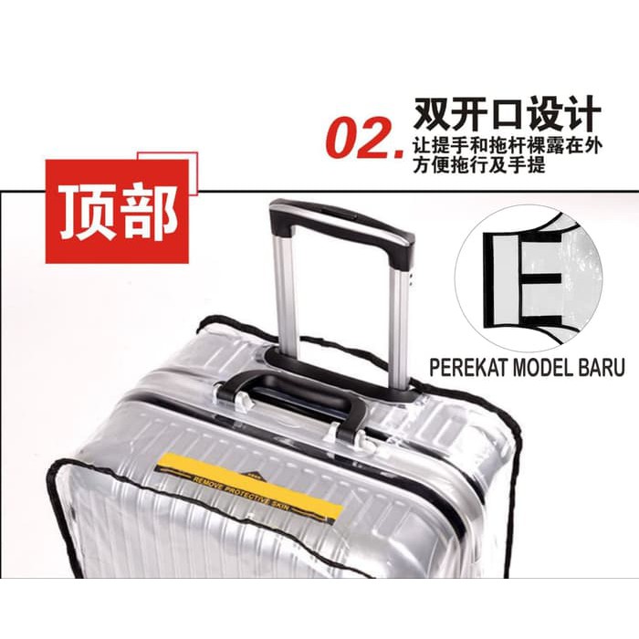 Igrosir Luggage Cover Transparant Cover Pelindung Koper Transparan
