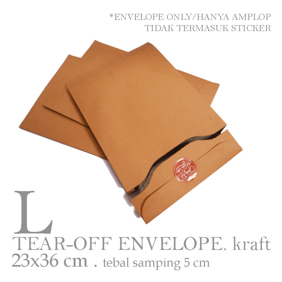 

[HARGA 10PCS] TEAR-OFF ENVELOPE : LARGE 23x36 cm / AMPLOP PACKING OLSHOP