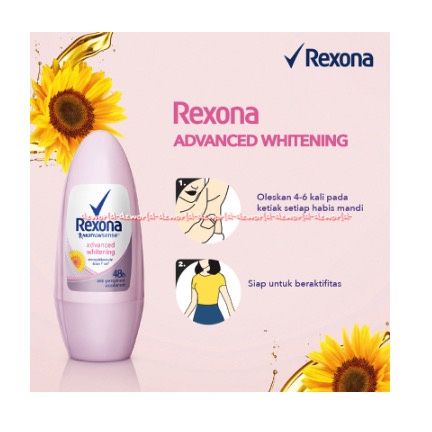 Rexona Roll On Advance Whitening Deodorant Rexona 48h Mencerahkan Memutihkan Ketiak Rollon Rexonna Motion Sense Advanced Whitening