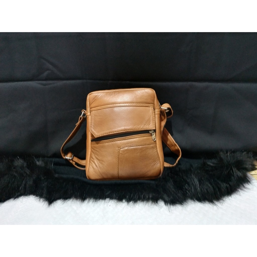 tas pria kulit asli domba