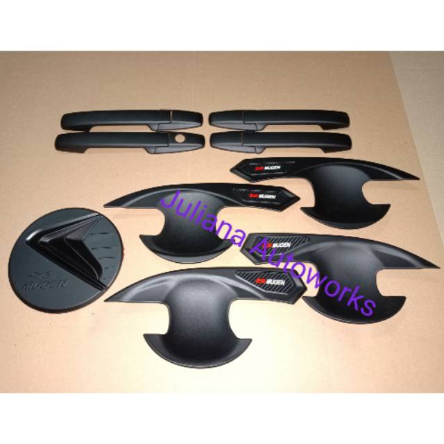 Paket Lengkap Outer Handle Tank Cover Mugen Mobilio BRV Hitam doff