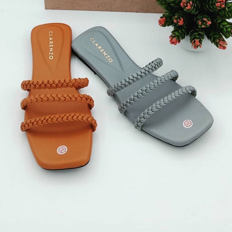 FLAT KEPANG SANDAL TALI KECIL WANITA by CLARENZO