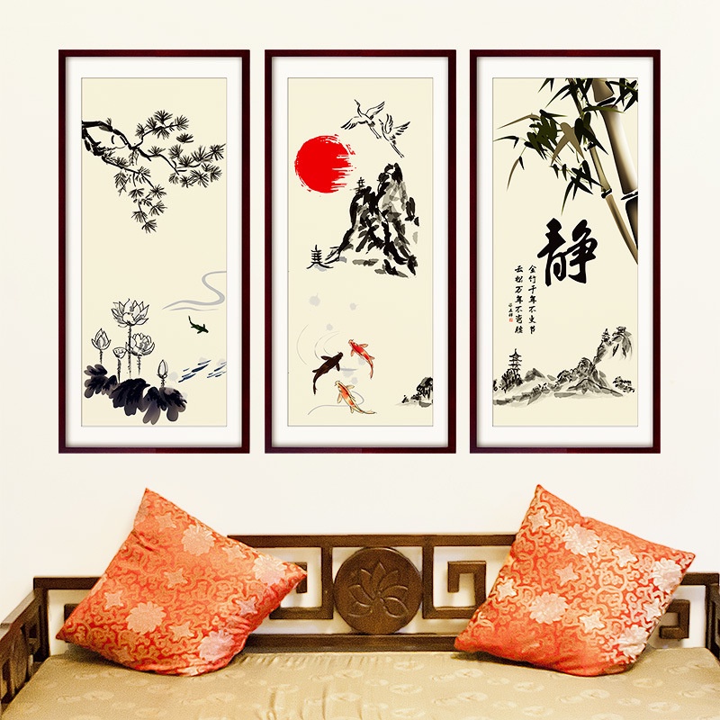 Reliza Wall Sticker Kaligrafi Frame Sakura Hitam Stiker Dinding LDR99260