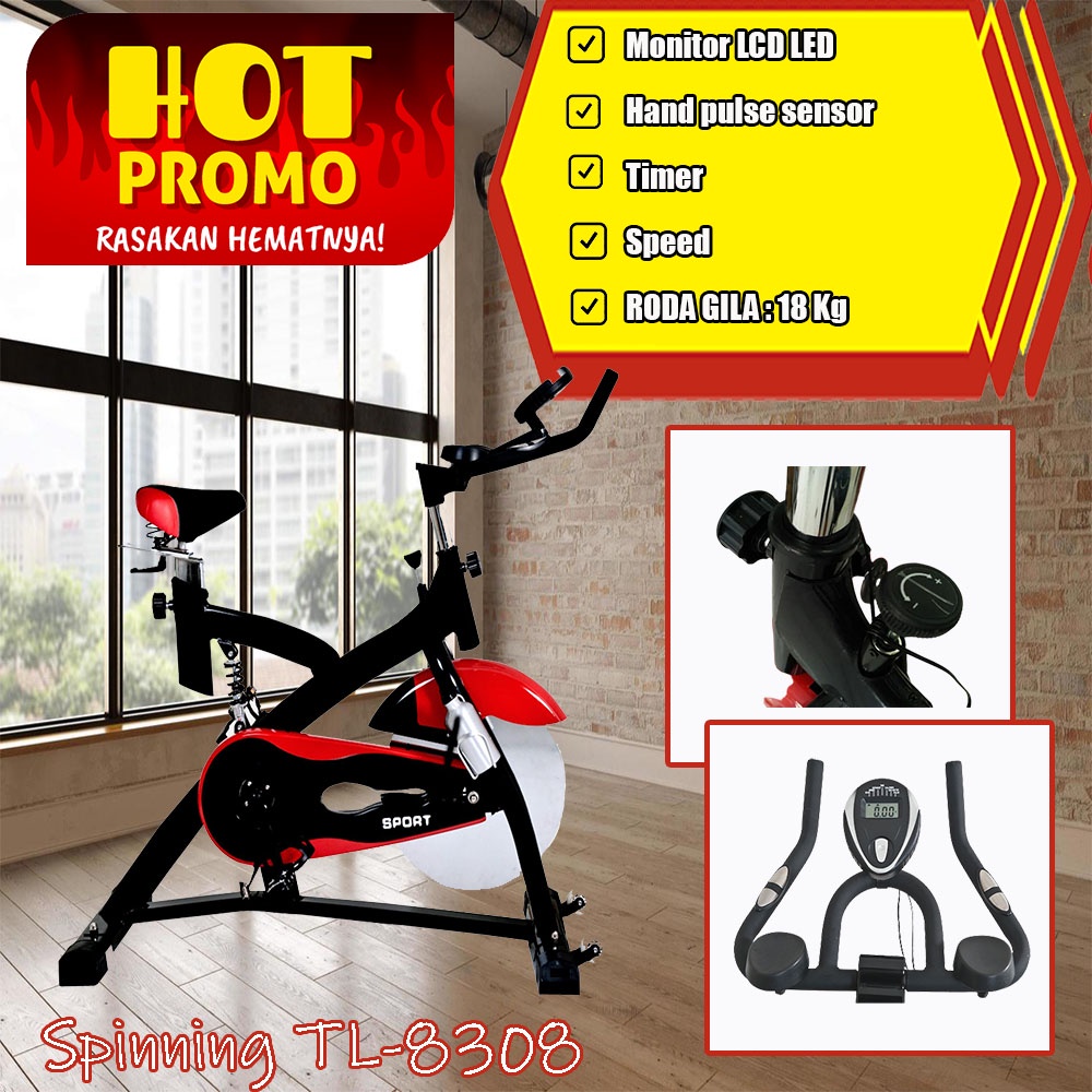 sepeda olahraga fitnes jls tl 8308, alat olahraga, alat fitness rumah, sepeda statis, sepeda statis 