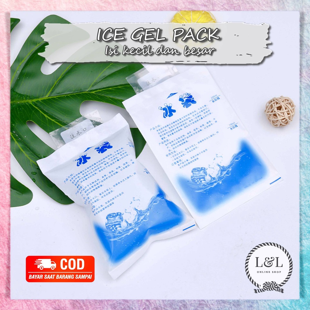 Ice Gel Pack Gabag 200 dan 400 ML Blue Cool Jelly Cooler Bag Kantong Air Es Pendingin Lunch Bag Tas ASI Ice Pack Air Cooler Ice Gell 200 dan 400 ML