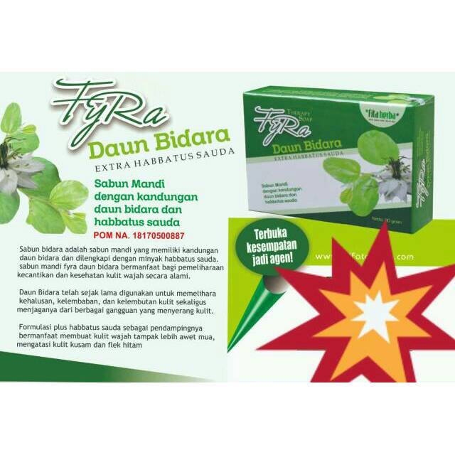 Sabun Mandi Herbal Fyra Daun Bidara Ekstra Habbatussauda Alami Tanpa Efek Samping Berkualitas Shopee Indonesia