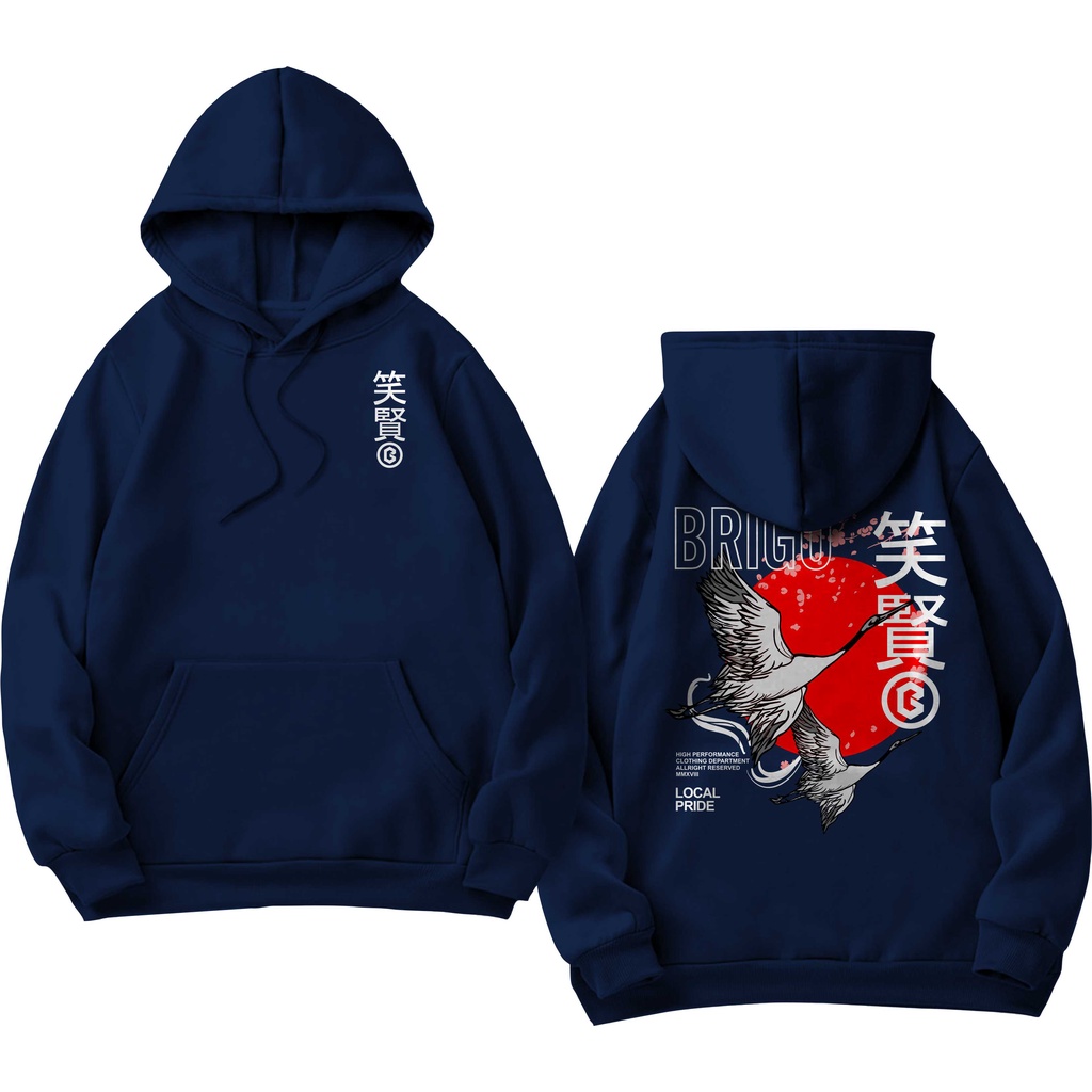 Sweater Hoodie BRIGO japan bird Sablon DTF Fleece Cotton II BRIGO Jumper Hoodie japan bird II M-XXL (Pria &amp; Wanita) Free stiker&amp;Gantungan Kunci