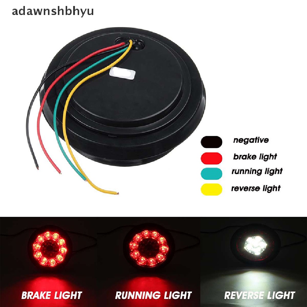 Adawnshbhyu 4 &quot;Bulat Merah/Amber 16-LED Trailer Truk Rem Stop Sein Lampu Ekor