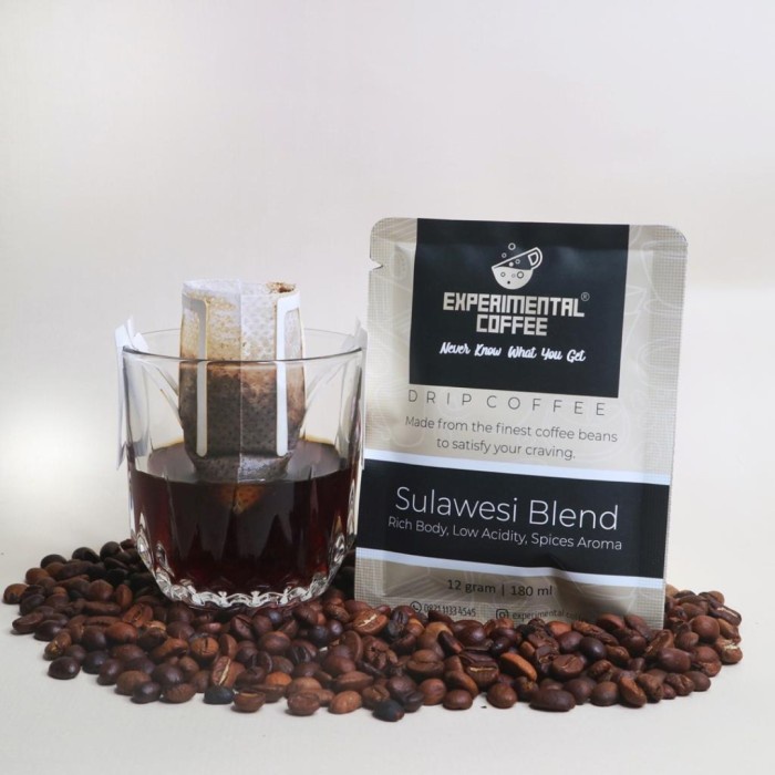 

Experimental Coffee Drip Sulawesi Blend, isi 5 Pouch @12 Gr