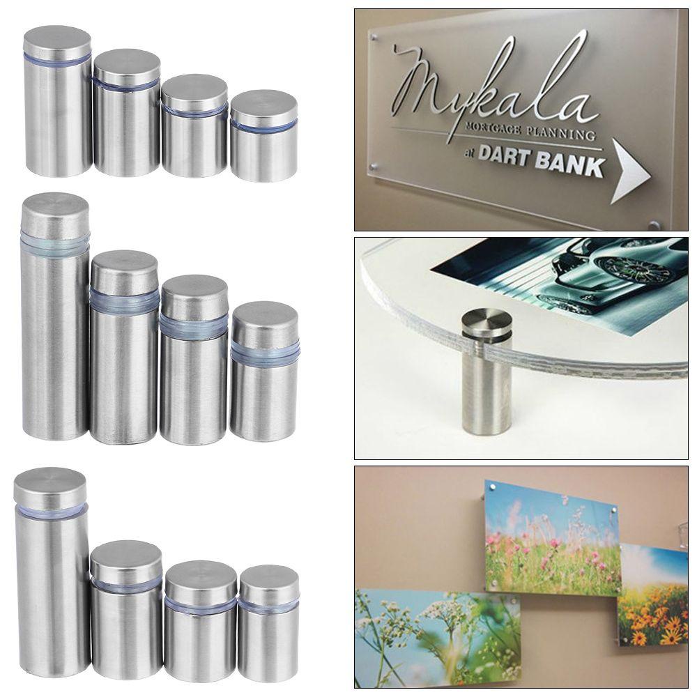 Top4 /6 /10Pcs Papan Iklan Sekrup Perangkat Keras Stainless Steel Spacer Holder Papan Iklan Kuku Tetap