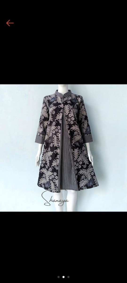 Shanaya Batik Tunik Pias Prameswari Warna Hitam Dan Merah Size S M L Xl Xxl Bisa Seragaman