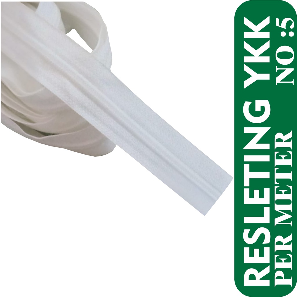 RESLETING /DAUN RESLETING/ Resleting Meteran YKK NO 5 No/ RESLETING Koil Plastik /ZIPPER/ zipper met