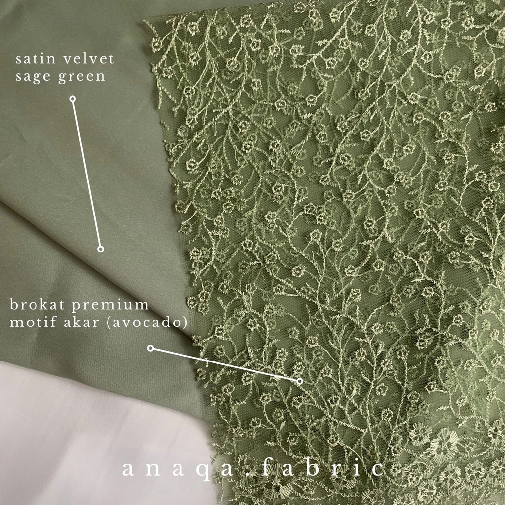 ½ meter Kain Brukat Premium Akar Motif / Brokat Tile Prancis (Bahan Modern Kebaya, Hijab, Seragam, Bridesmaid)