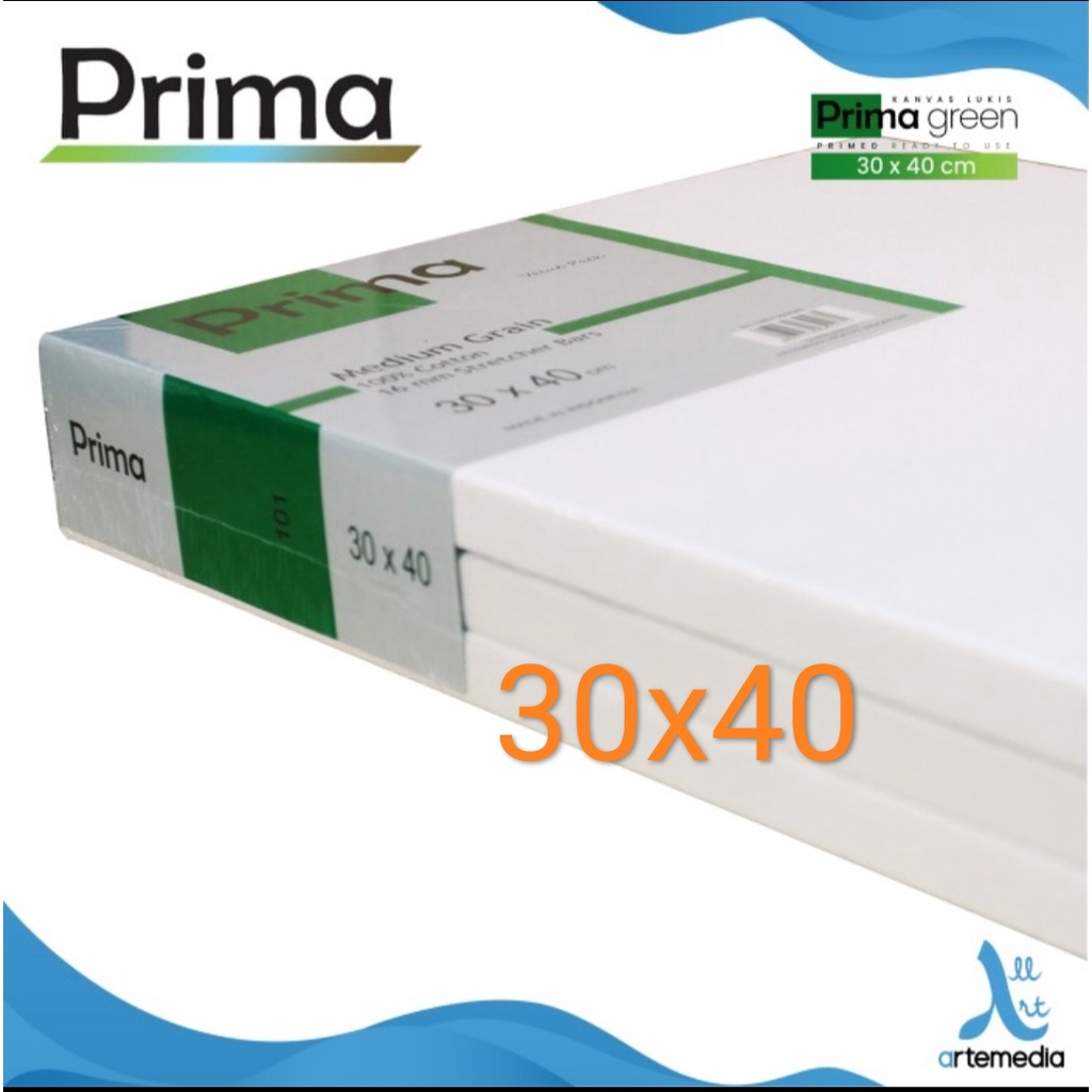 

kanvas prima green 30 x 40 value pack isi 3