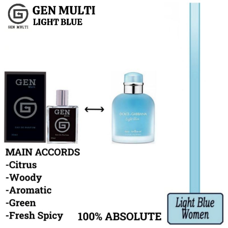 GEN - Parfum Gen Multi Light Blue 30ml Platinum / Parfum Light Blue Women 30ml