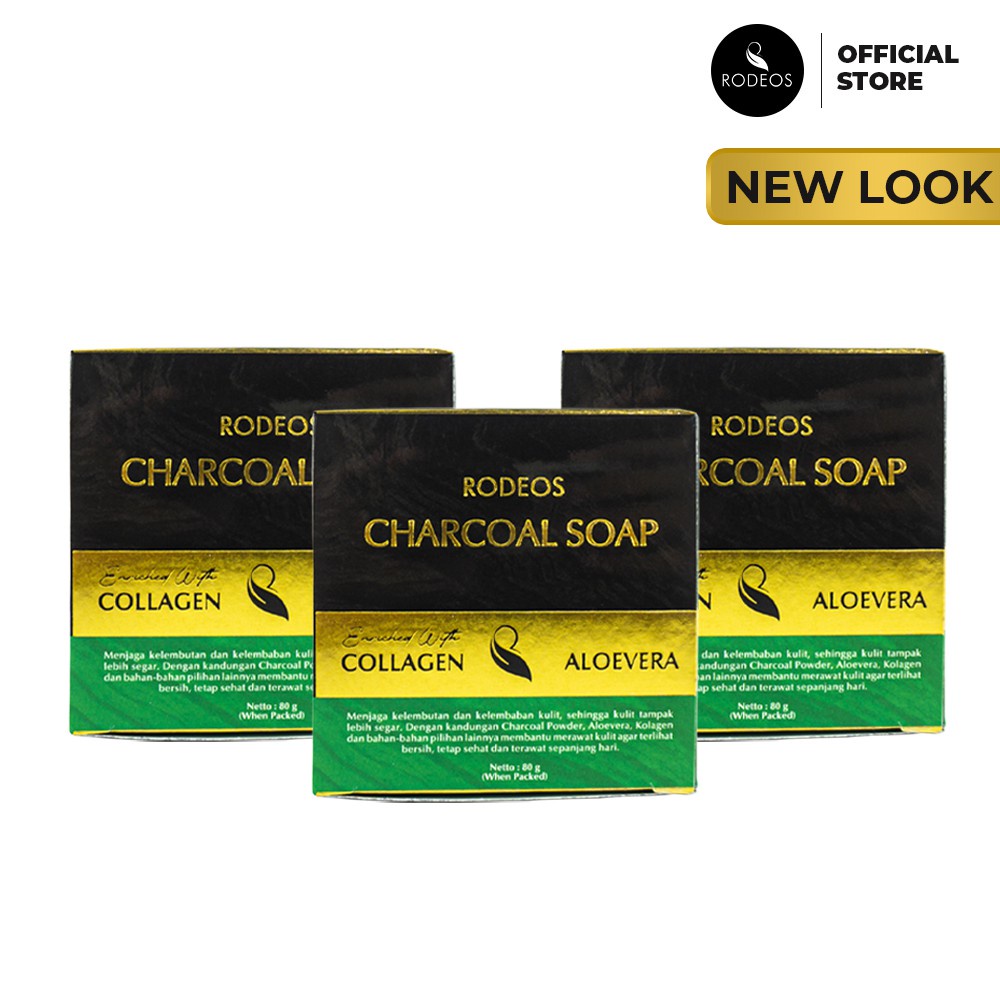 Rodeos Men Paket 3 Charcoal Soap + Soap Case