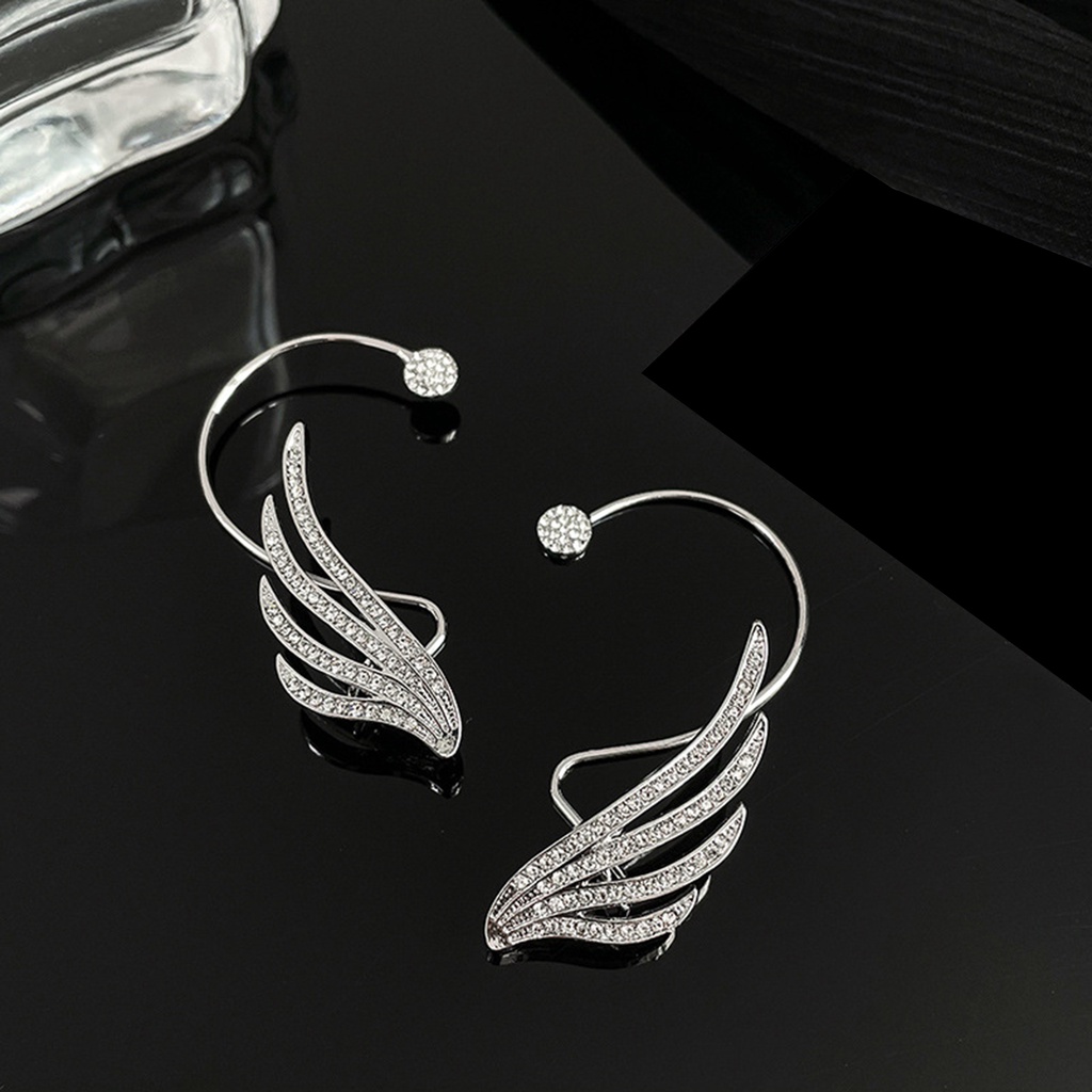 Hu Hu Hu Hu Hu Alat Bantu Pasang Kacamata♡ 1 Pc Anting Tusuk Model Sayap Malaikat Bahan Alloyberlian Imitasi Mewah Romantis Untuk Wanitapesta