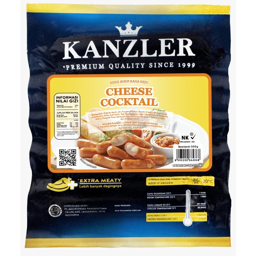 

Kanzler Cheese Cocktail Sausage 500GR