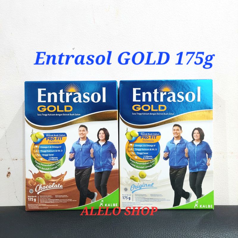 Entrasol Gold original plain chocolate vanilla 175 g kalbe coklat vanila susu kalsium lansia rendah 