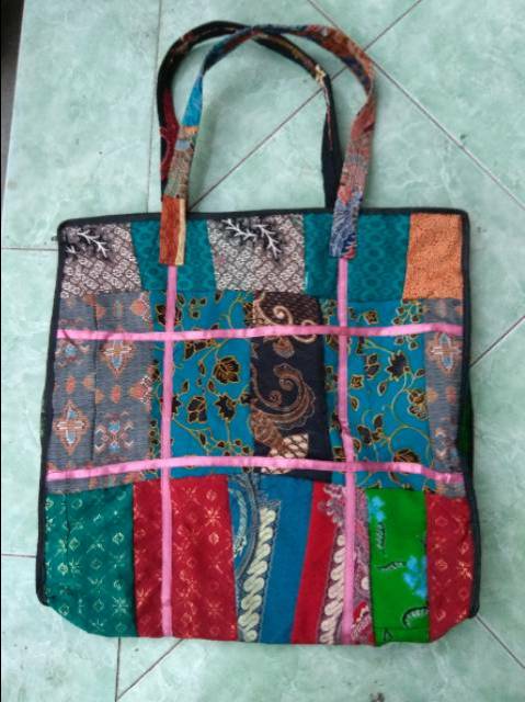 (BISA COD) TAS HAND BAG BATIK PERCA JUMBO MOTIF RANDOM - TAS LAUNDRY SOUVENIR MURAH JOGJA