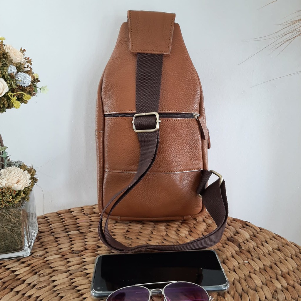 Tas Selempang Kulit Asli Sapi Trend 2020//Tas Pria Masa Kini Original Leather