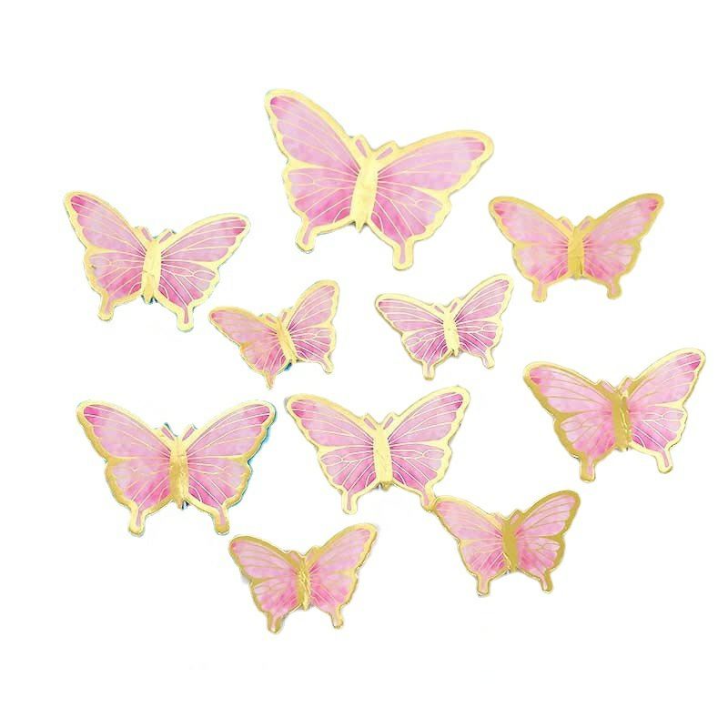 10pcs topper butterfly kupu kupu hiasan kue fondant cutter alphabet bola emas spuit import 1m