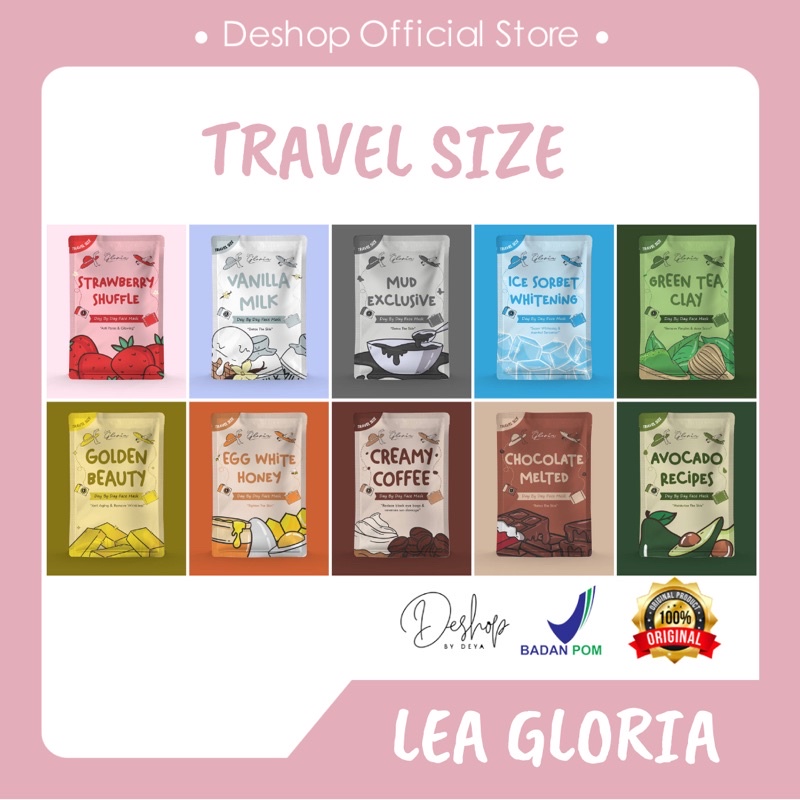 BPOM✅ Travel Size Masker Lea Gloria 10gr