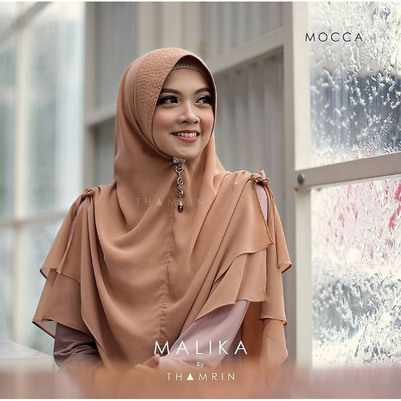 Jilbab Instan Khimar Malika Serut Pundak Hijab Khimar Ceruttti Dua Layer Khimar