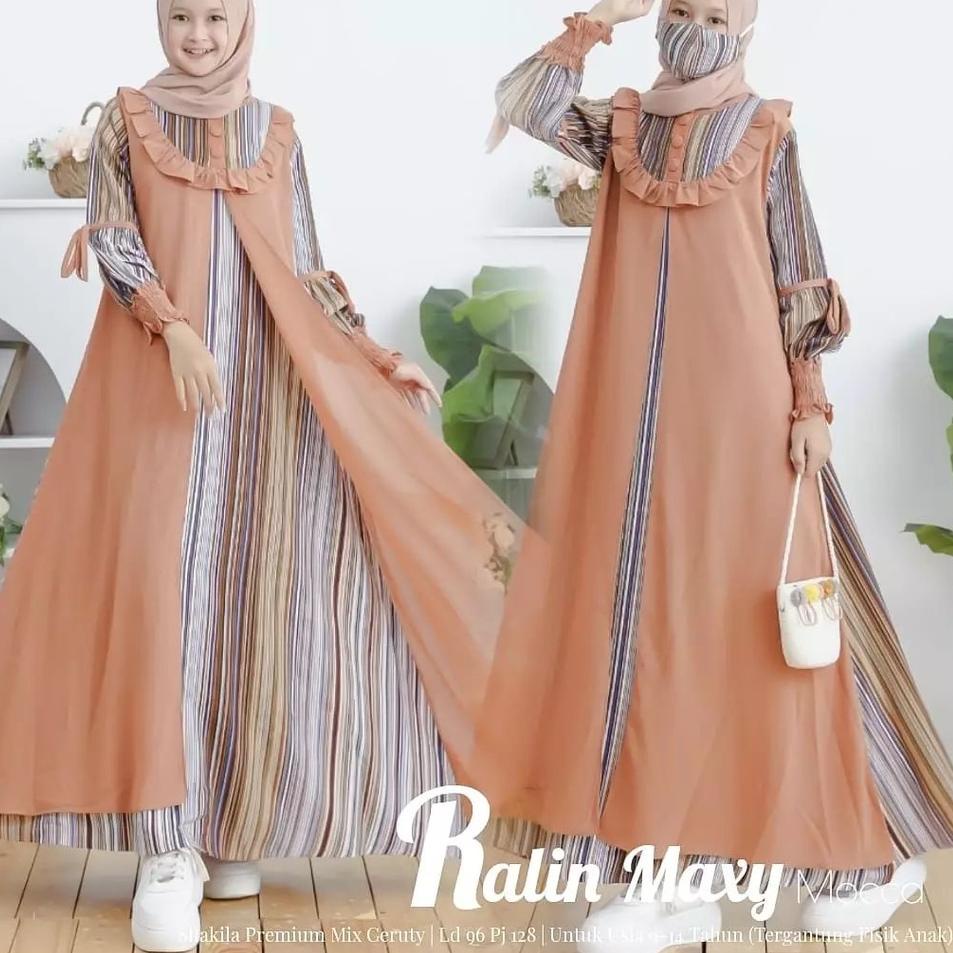 Ralin Maxy Gamis Anak Remaja Tanggung Premium Bahan Shakilla IMPORT ‑ BHS.959984