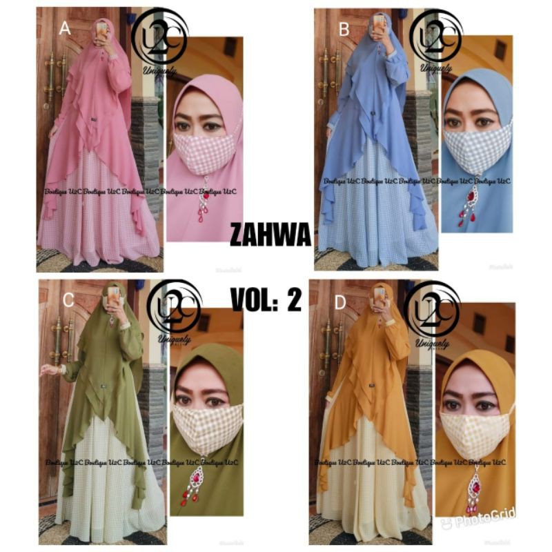 ZAHWA SYARI VOL 2 BY U2C GAMIS SYARI PREMIUM SET SYAR'I TERBARU GAMIS SYARI ORIGINAL