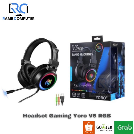 Headset Gaming Yoro V5 RGB | WIRED Headphone gaming