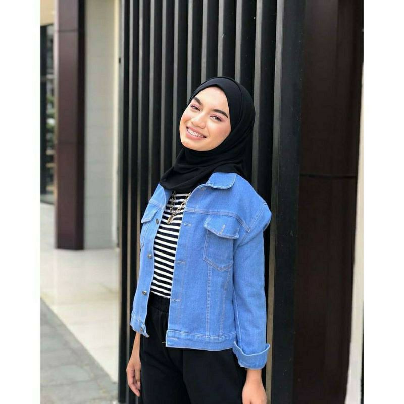 0JACKET JEANS WANITA  BIONDY CROP DENIM JAKET LEPIS JINS JAKET CEWE CEWEK JAKET MURAH TERBARU LEVIS-MEDIUM