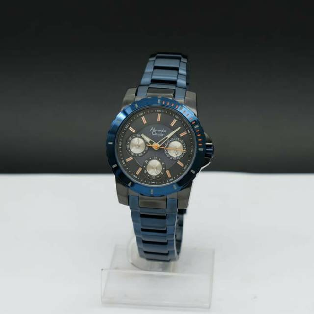 Jam tangan alexandre christie ac6141 ladies navy black yellow  ori 6141