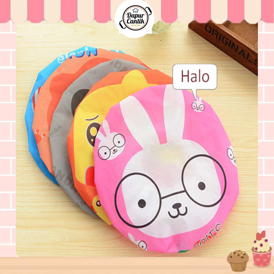 DapurCantik Shower Cap Karakter Penutup Kepala Anti Air Topi Mandi Lucu