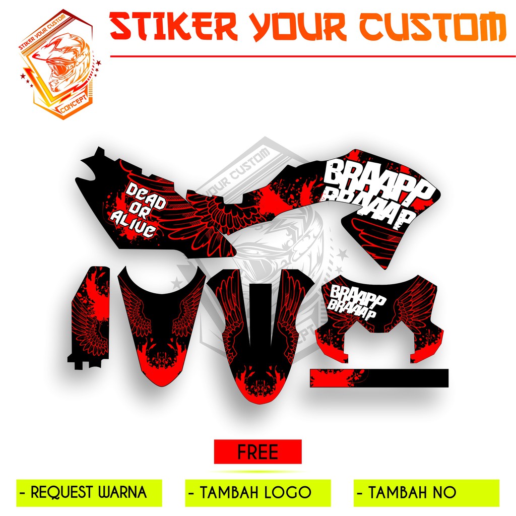 decal stiker klx 150 bf supermoto - aksesoris motor