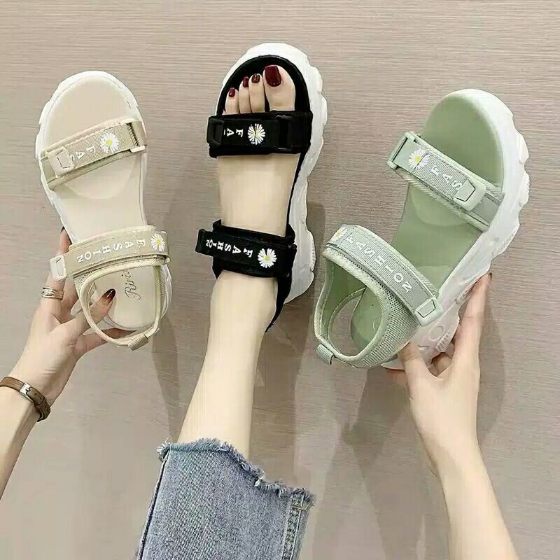 AB506 SANDAL TALI BUNGA WANITA 2STRAP